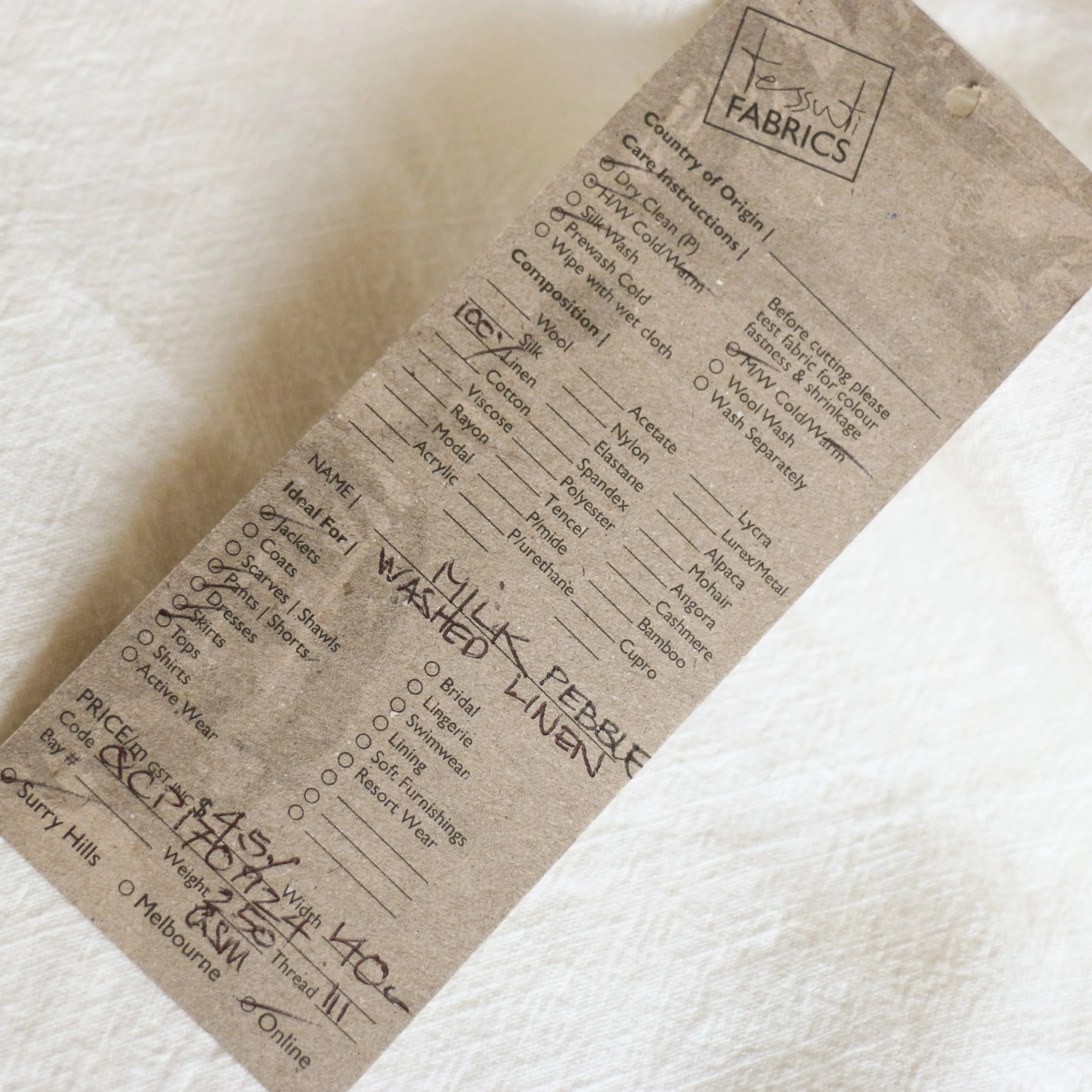 Milk Pebble Wash Linen