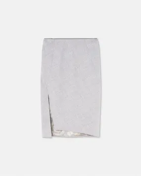 Mélange Slit Pencil Skirt