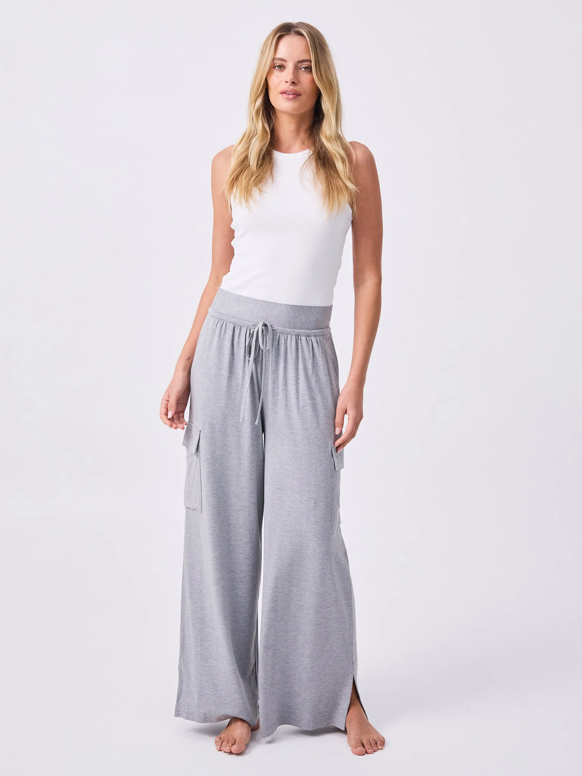 Modal Freedom Cargo Pant - Melange Grey