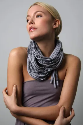 Necklush Cowl Scarf / Heather Grey & Black / Unisex