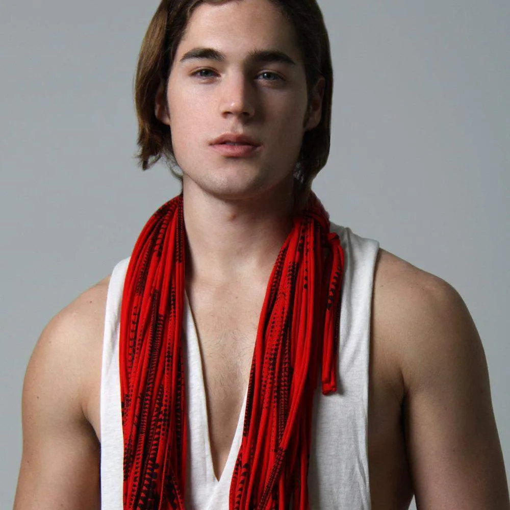 Necklush Cowl Scarf / Red & Black / Unisex