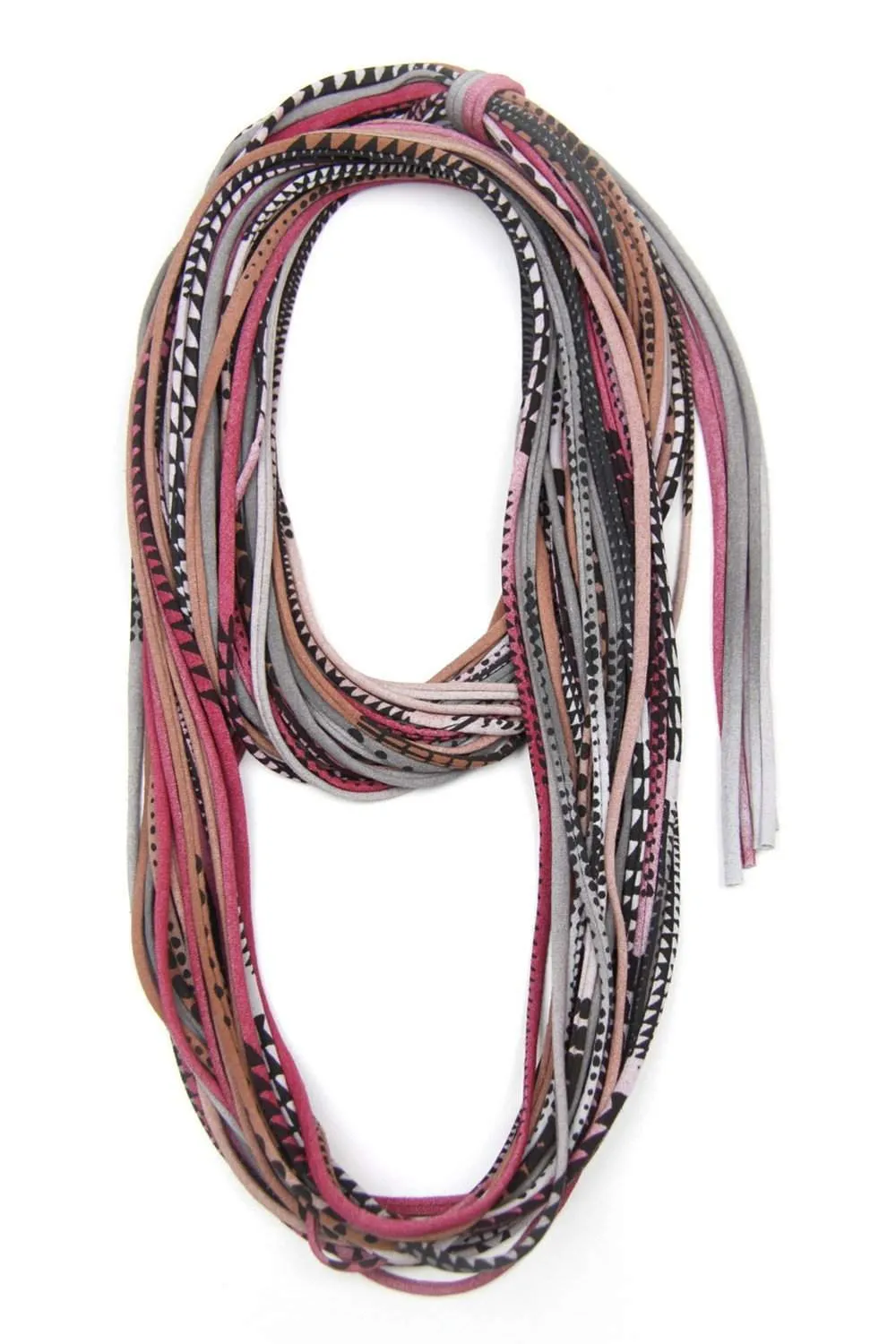 Necklush Infinity Scarf / Burgundy Grey & Light Brown / Unisex