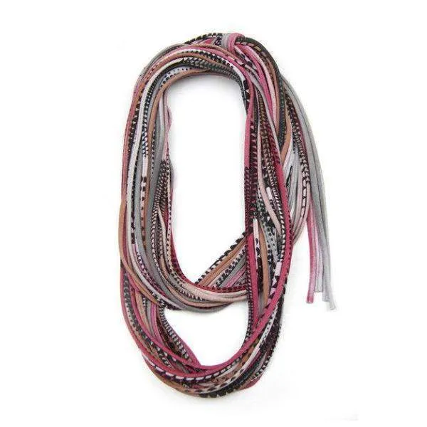 Necklush Infinity Scarf / Burgundy Grey & Light Brown / Unisex