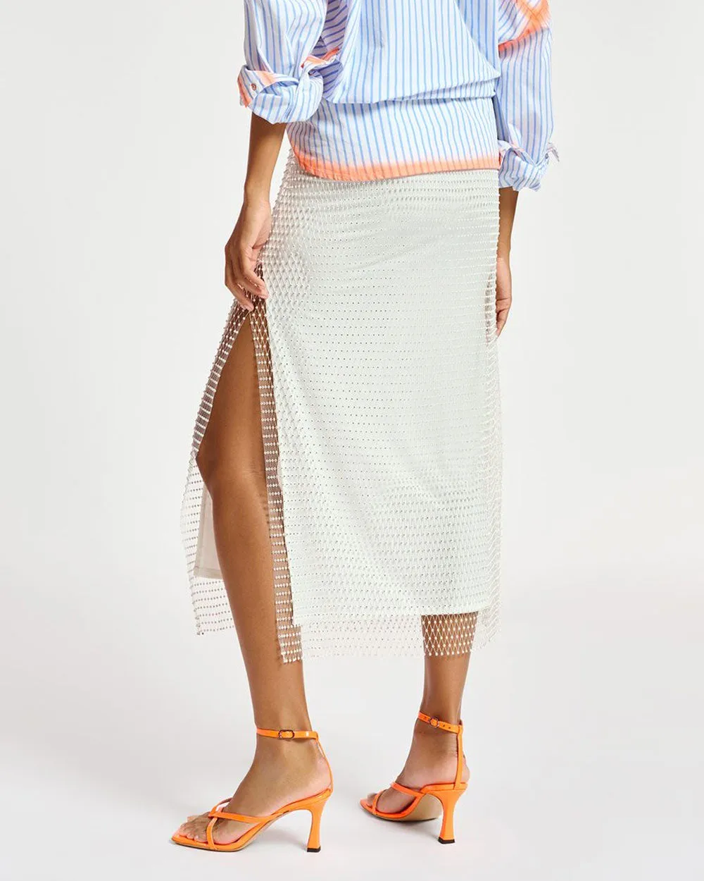 Off-White Diddy Mesh Midi Skirt