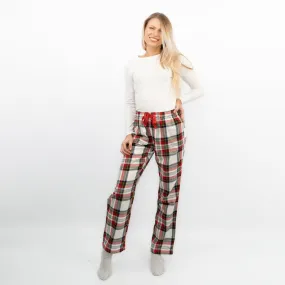 Old Navy Womens Red White Plaid Tartan PJ Pants Pyjama Bottoms