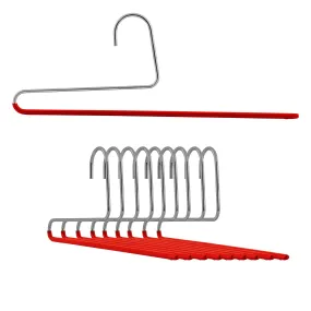 Pant Hanger with Grip Coating, Reverse Hook, KH-35U, New Red