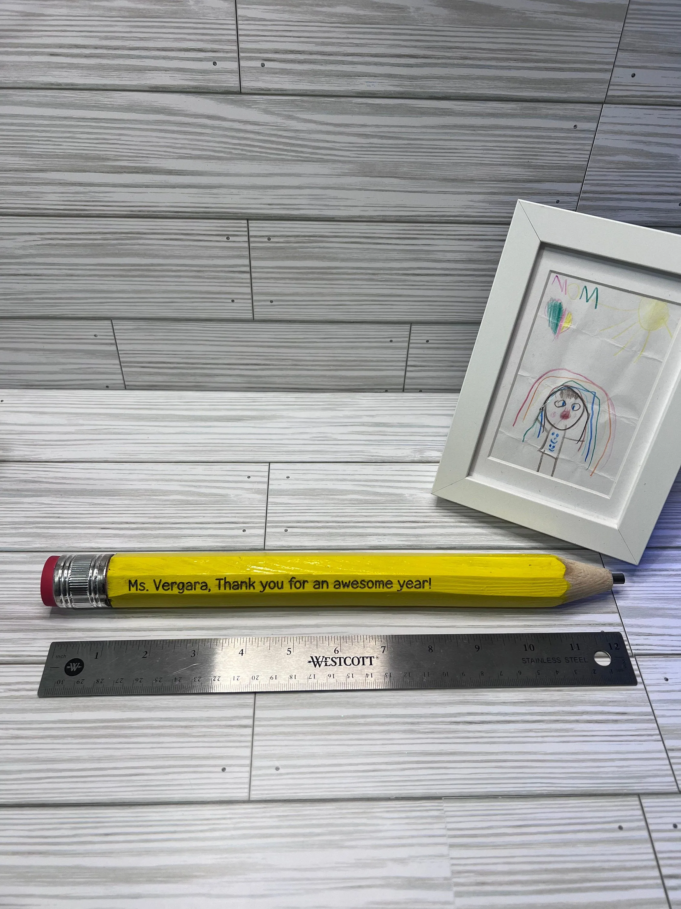 Personalized Engraved Jumbo Yellow Wooden Pencils | End of School Gift | Teacher Gift | Custom Jumbo Pencil | Personalized Big Pencil