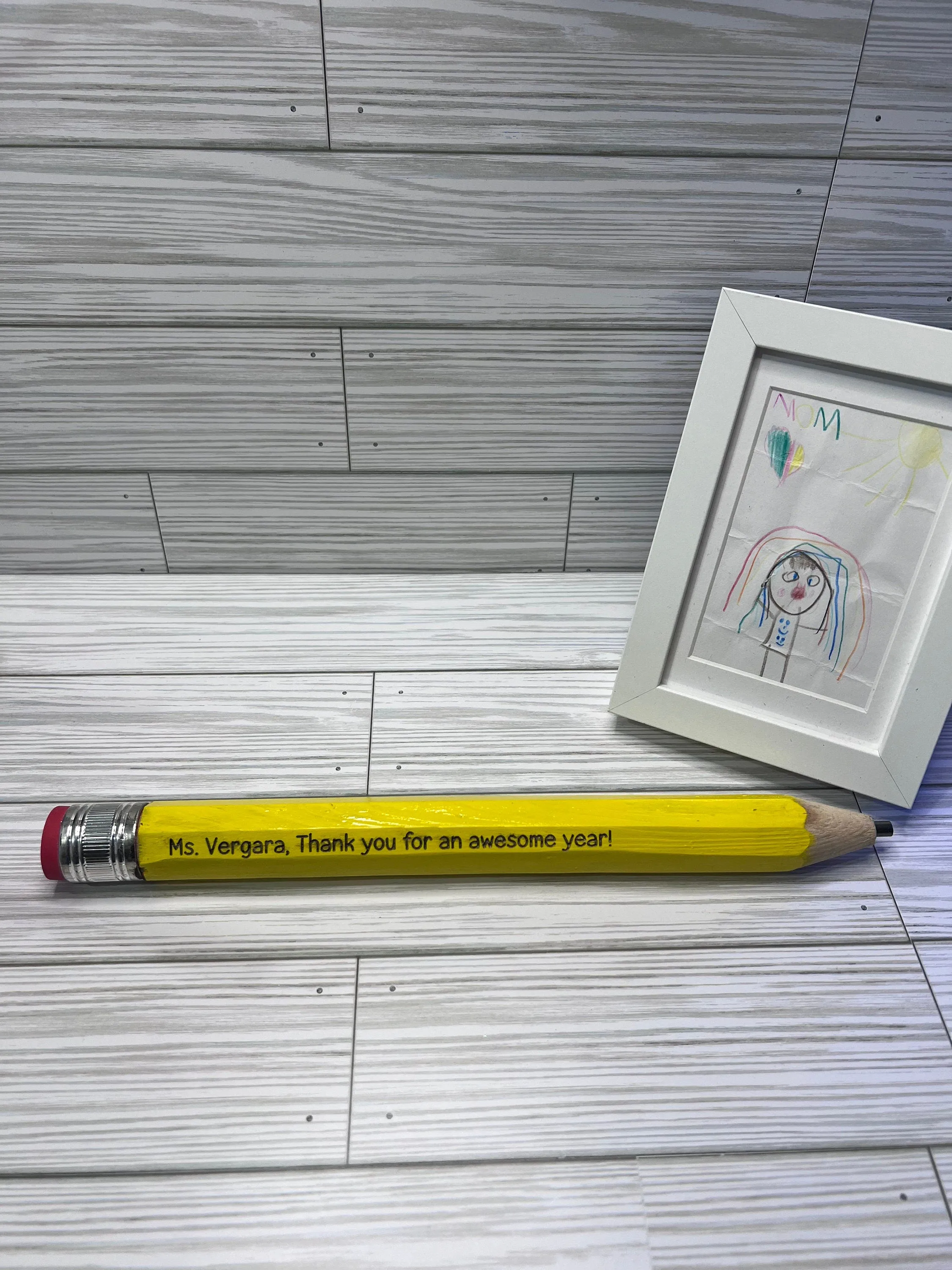 Personalized Engraved Jumbo Yellow Wooden Pencils | End of School Gift | Teacher Gift | Custom Jumbo Pencil | Personalized Big Pencil
