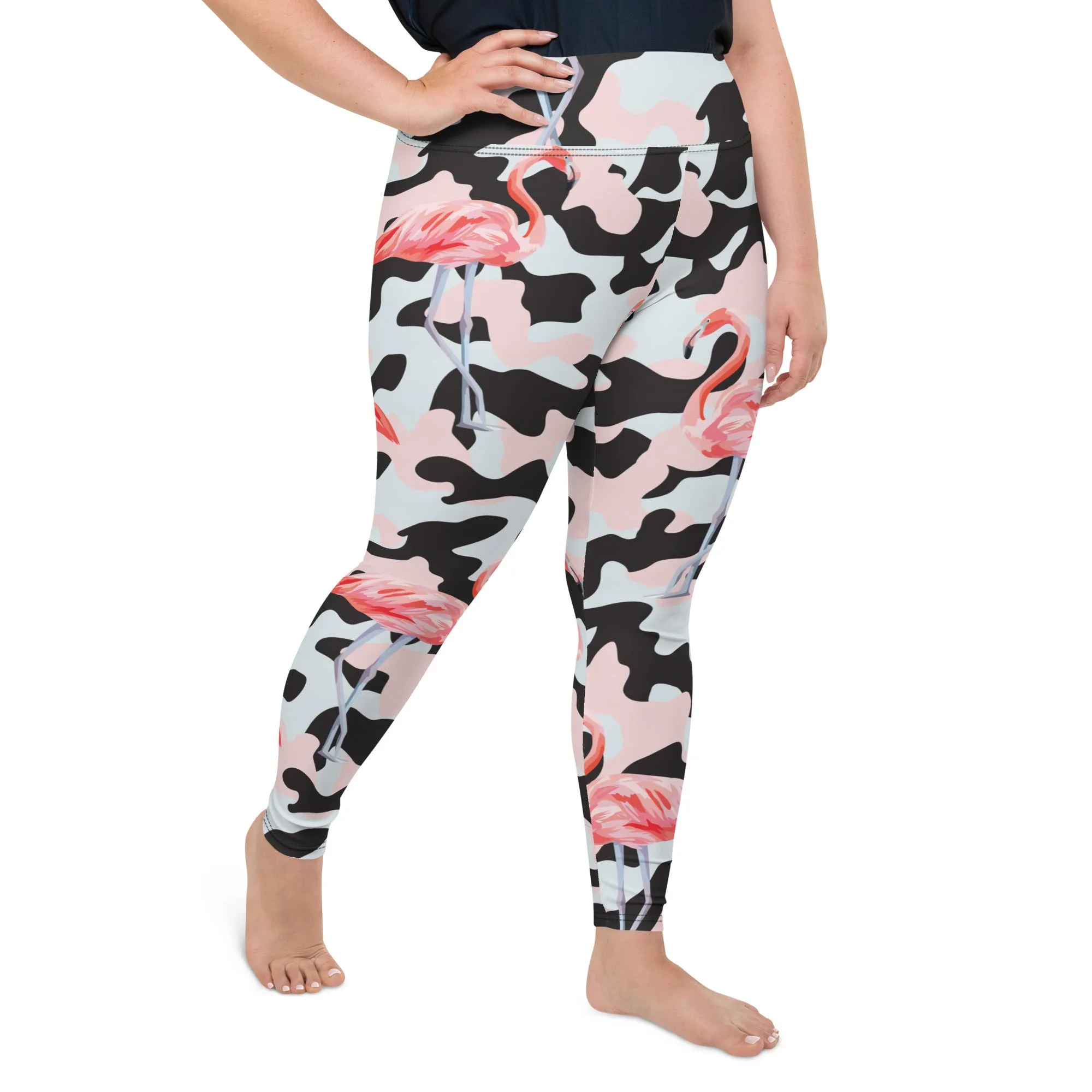 Pink Flamingo Camo Plus Size Leggings