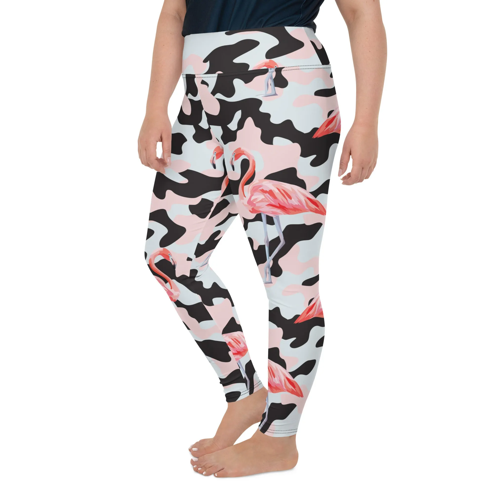 Pink Flamingo Camo Plus Size Leggings