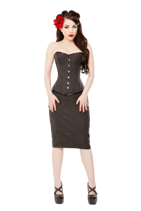 Pinstripe Corset & Pencil Skirt