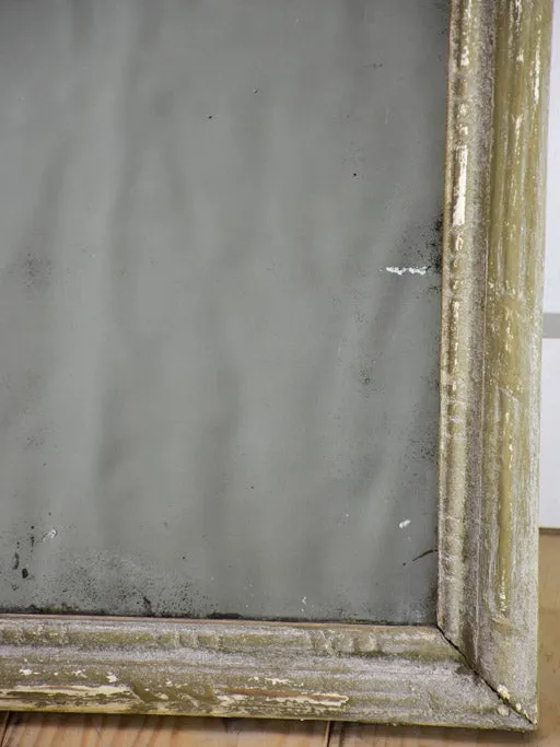 Pretty rectangular antique mirror with gray painted frame 22½" x 26¾"