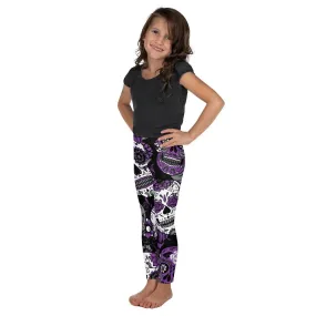 Purple Sugar Skull Kid's Leggings