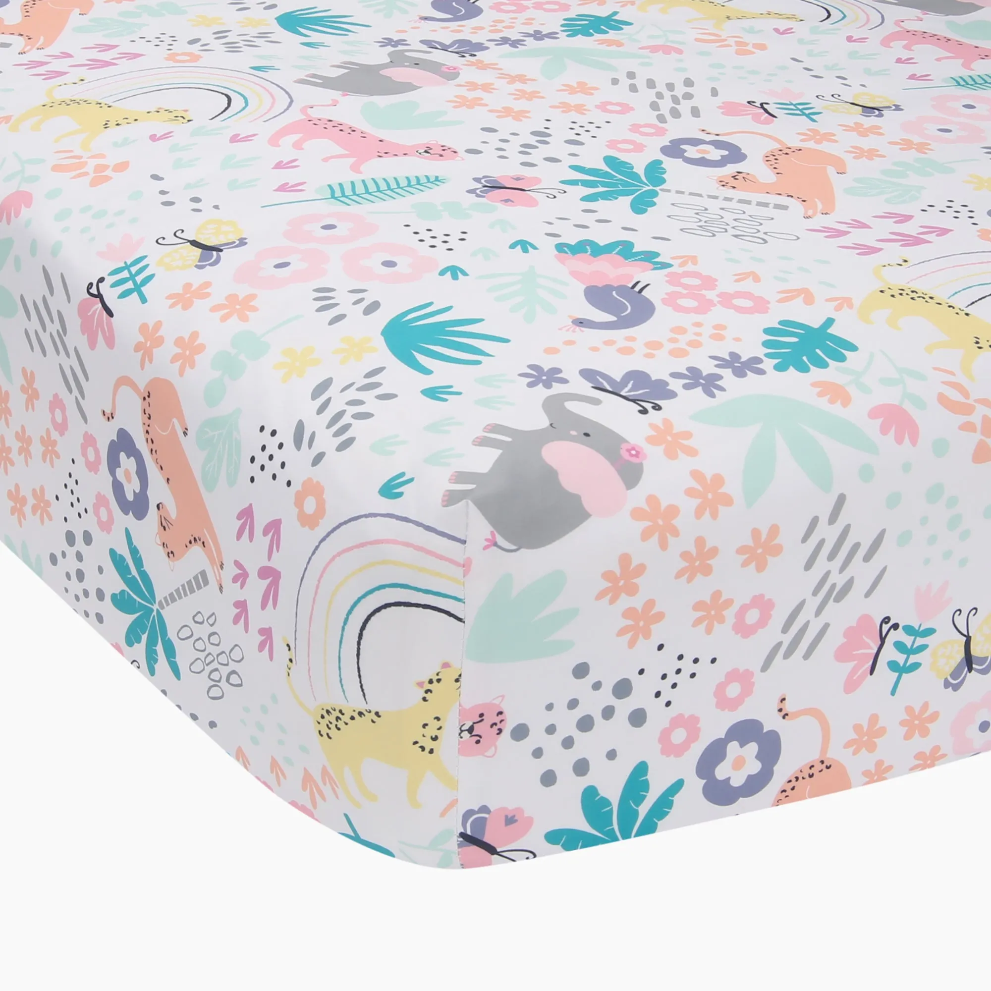 Rainbow Jungle 3-Piece Crib Bedding Set