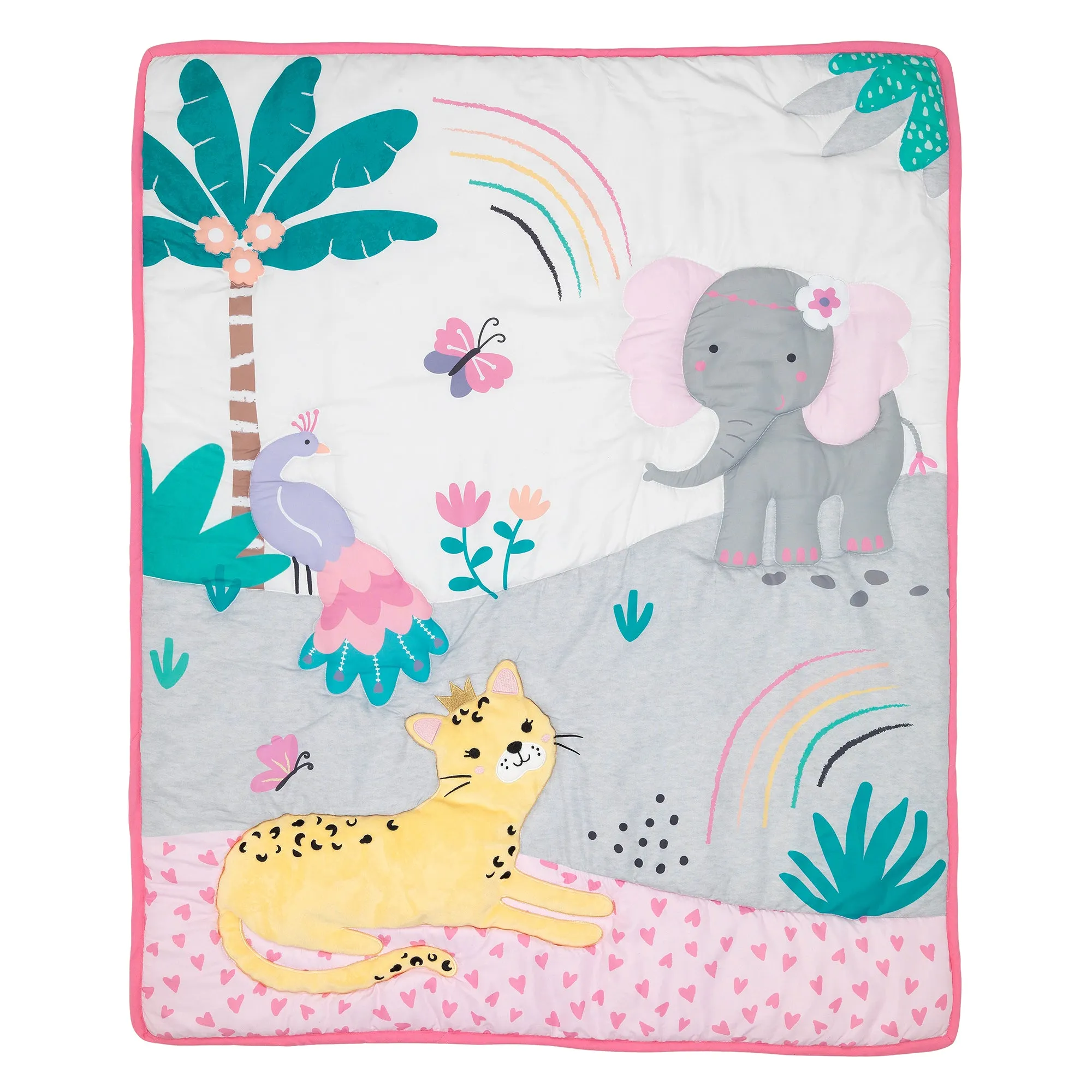Rainbow Jungle 5-Piece Crib Bedding Set