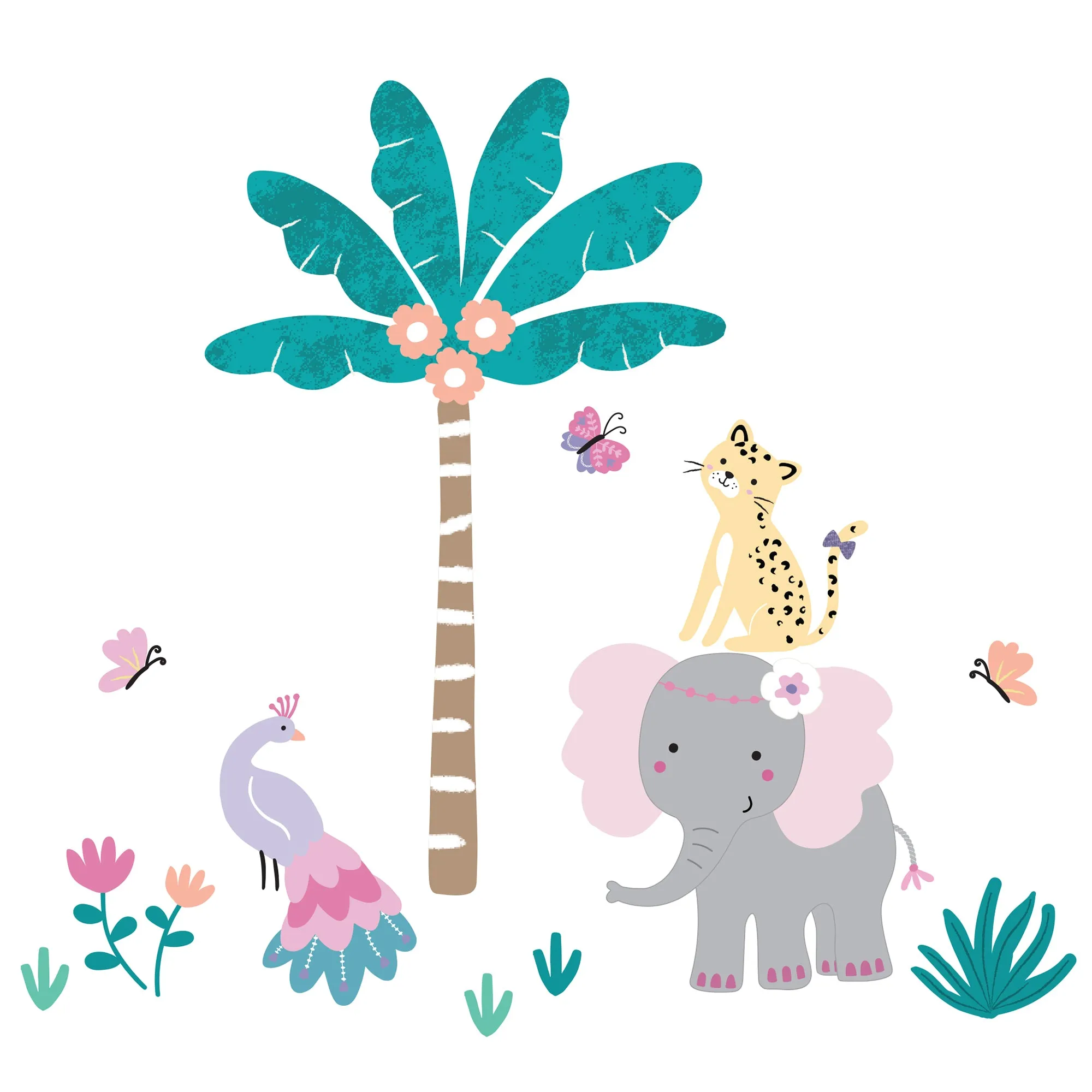 Rainbow Jungle 5-Piece Crib Bedding Set
