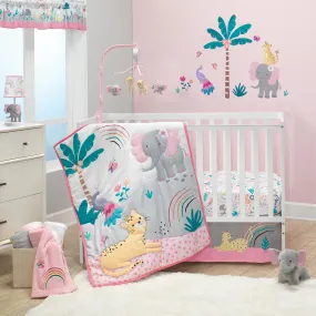 Rainbow Jungle 5-Piece Crib Bedding Set