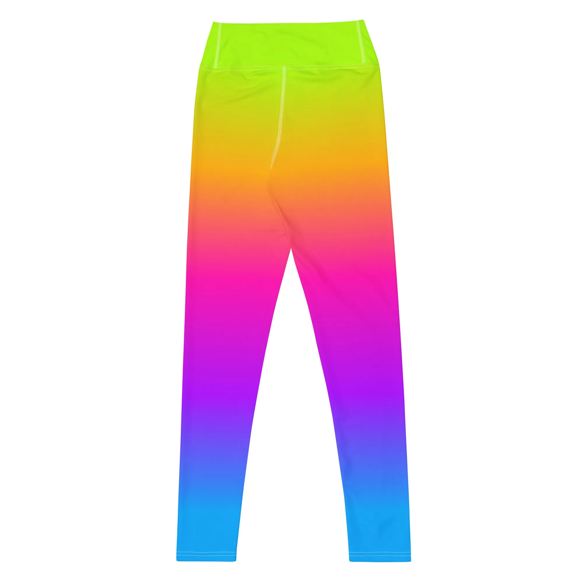 Rainbow Yoga Leggings Women, Tie Dye Gradient Ombre High Waisted Pants Pockets Cute Printed Workout Running Gym Designer Tights