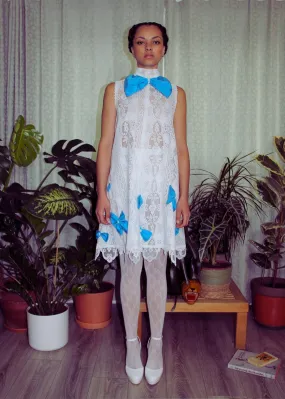 RENT Handcrafted Bow Lace Curtain Dress
