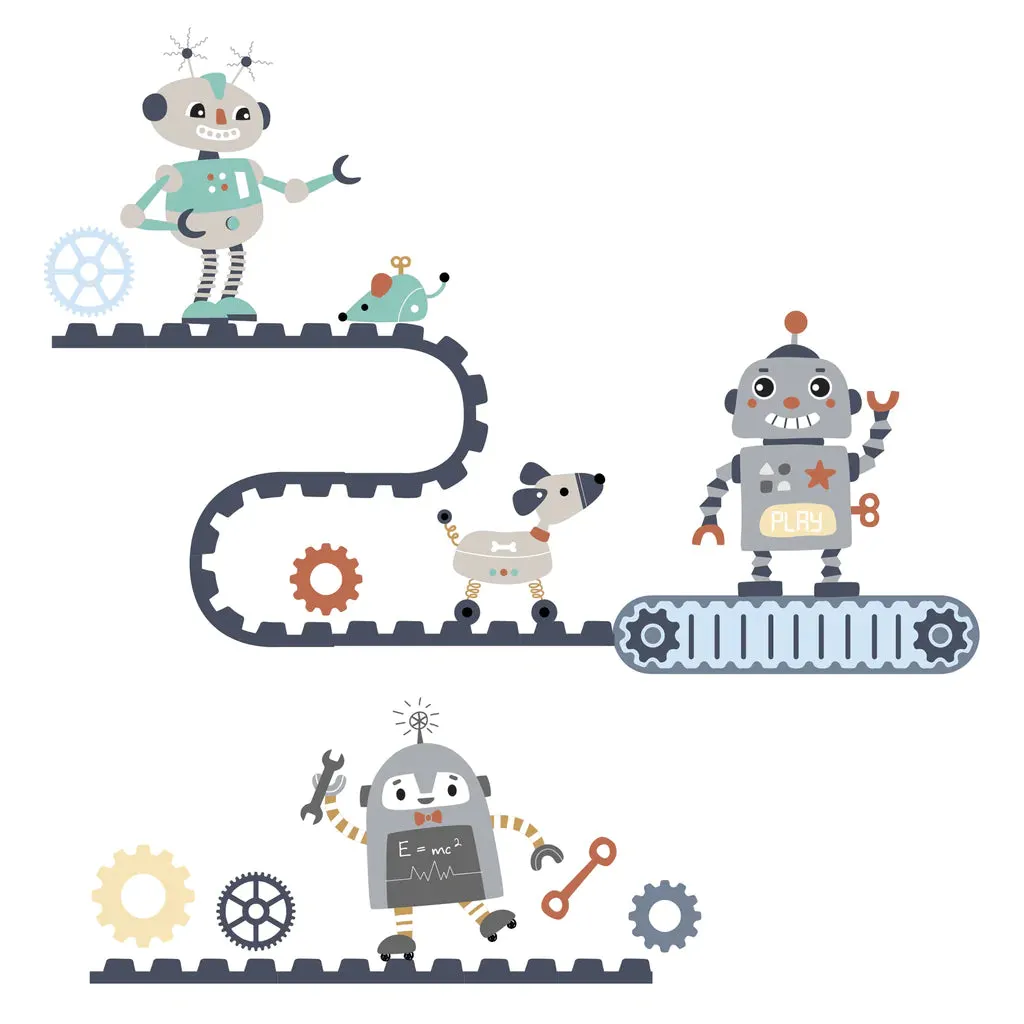 Robbie Robot Gray/Blue Crib Set 3PCS