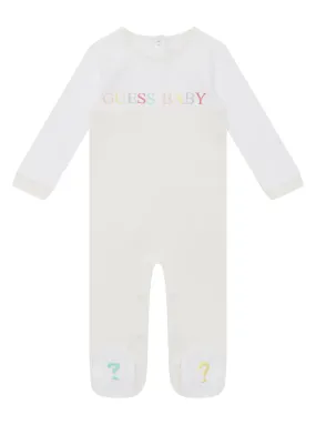Salt White Coloured Logo Overall Onesie (0-12m)