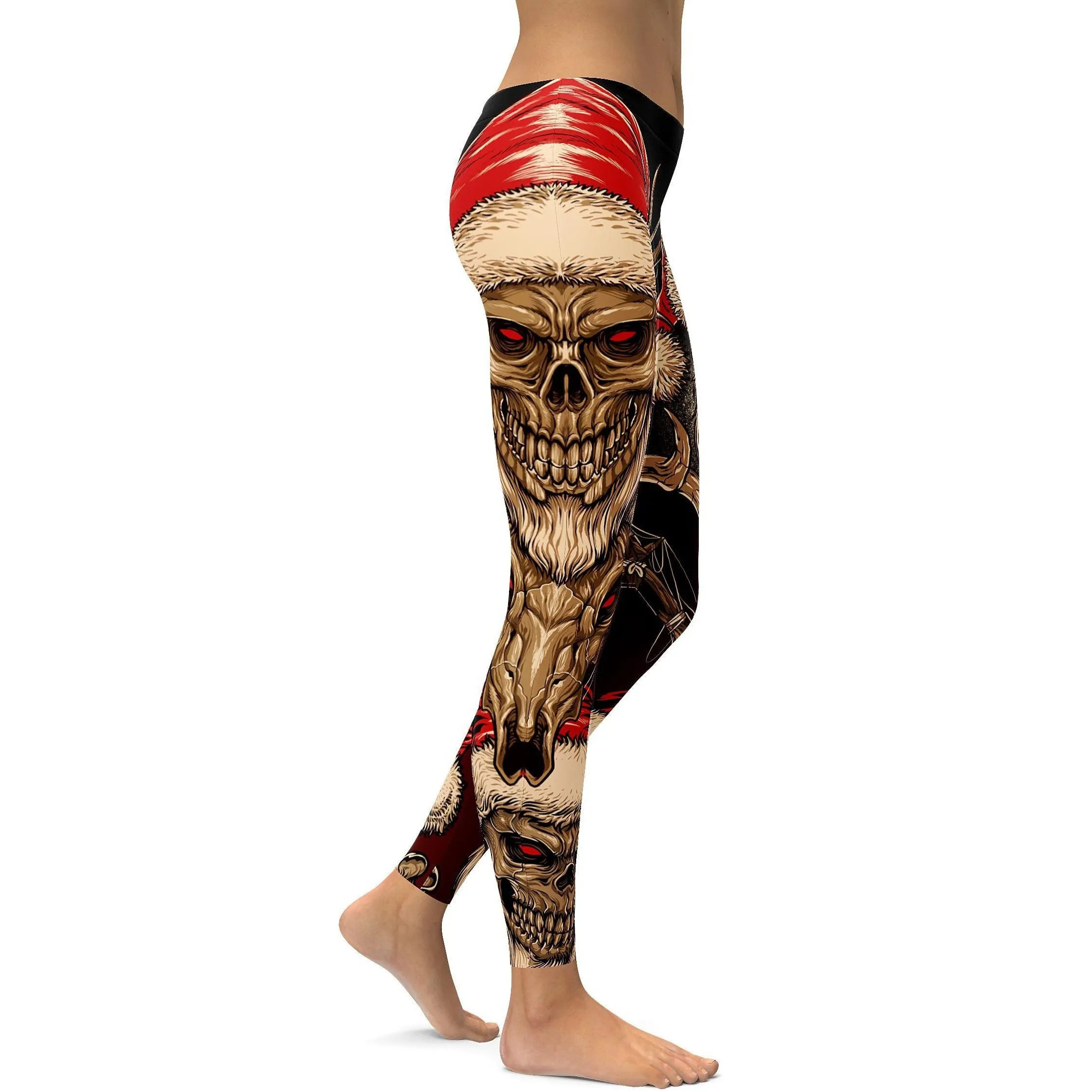 Santa & Rudolph Skull Leggings