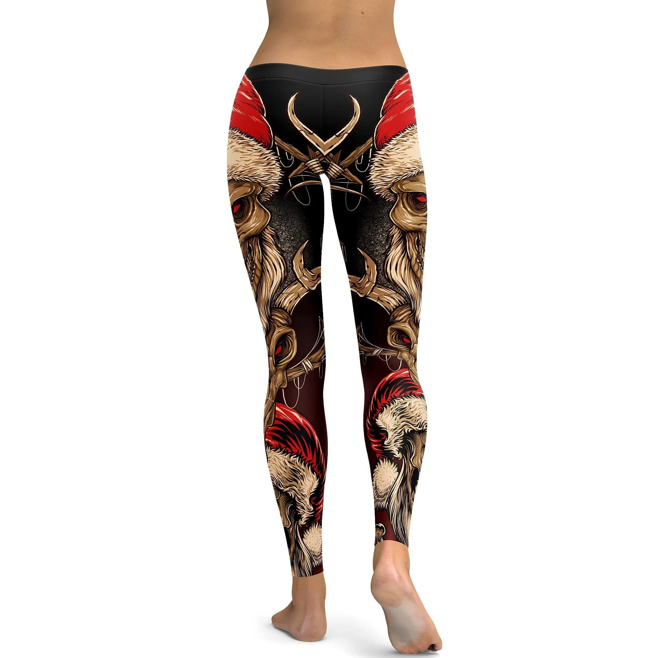 Santa & Rudolph Skull Leggings
