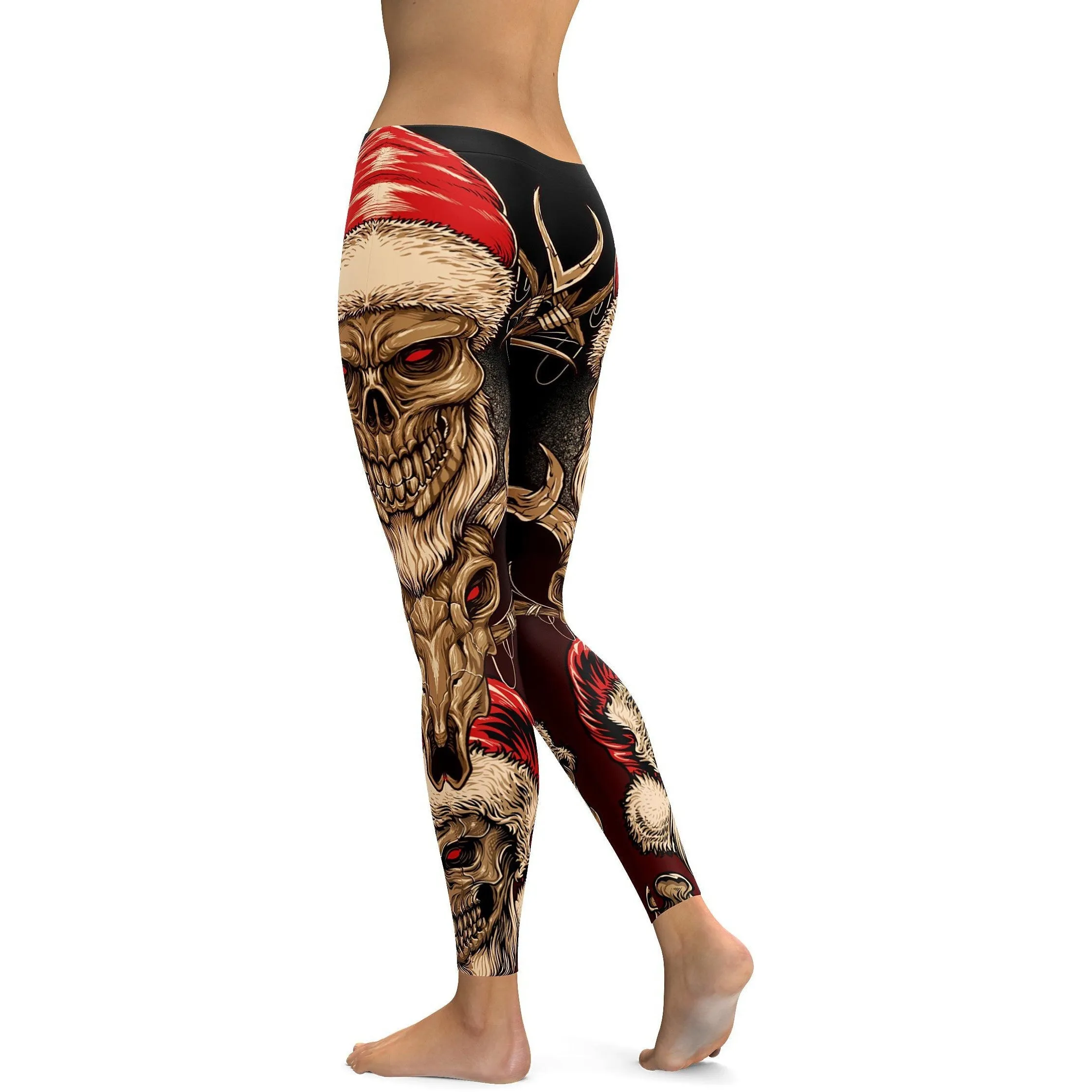 Santa & Rudolph Skull Leggings