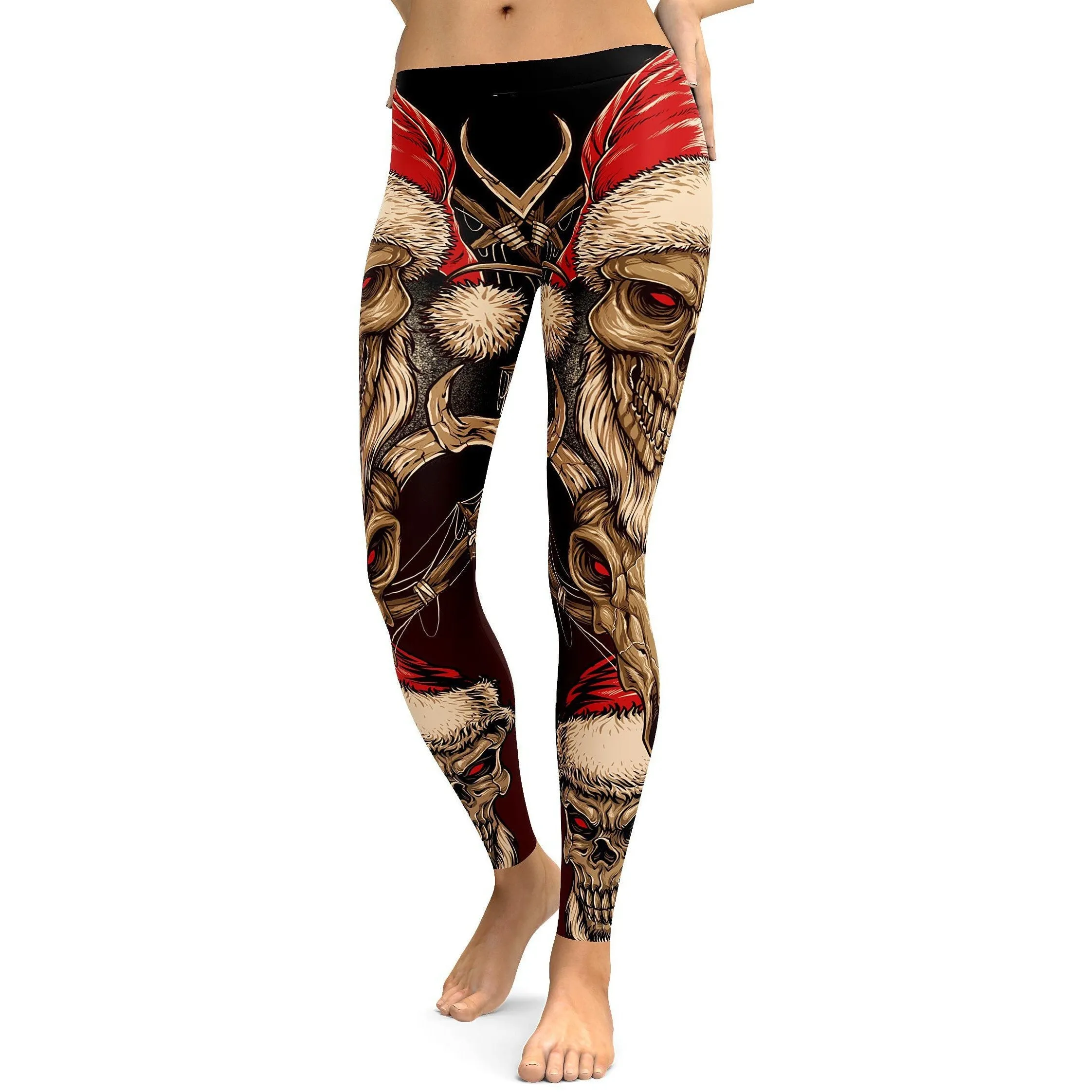 Santa & Rudolph Skull Leggings