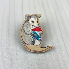 Sarah Draws Things Opossum Water Ice Pin