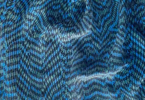 Semi-Sheer Pine, Marine & Black Puppy-Tooth Silk Georgette (Made in Italy)
