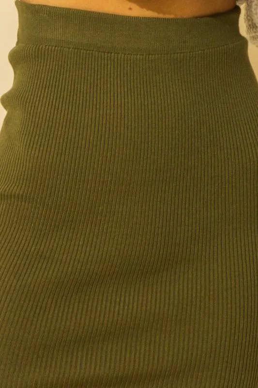 Skirt - "HYFVE" High Waisted Rib-Knit