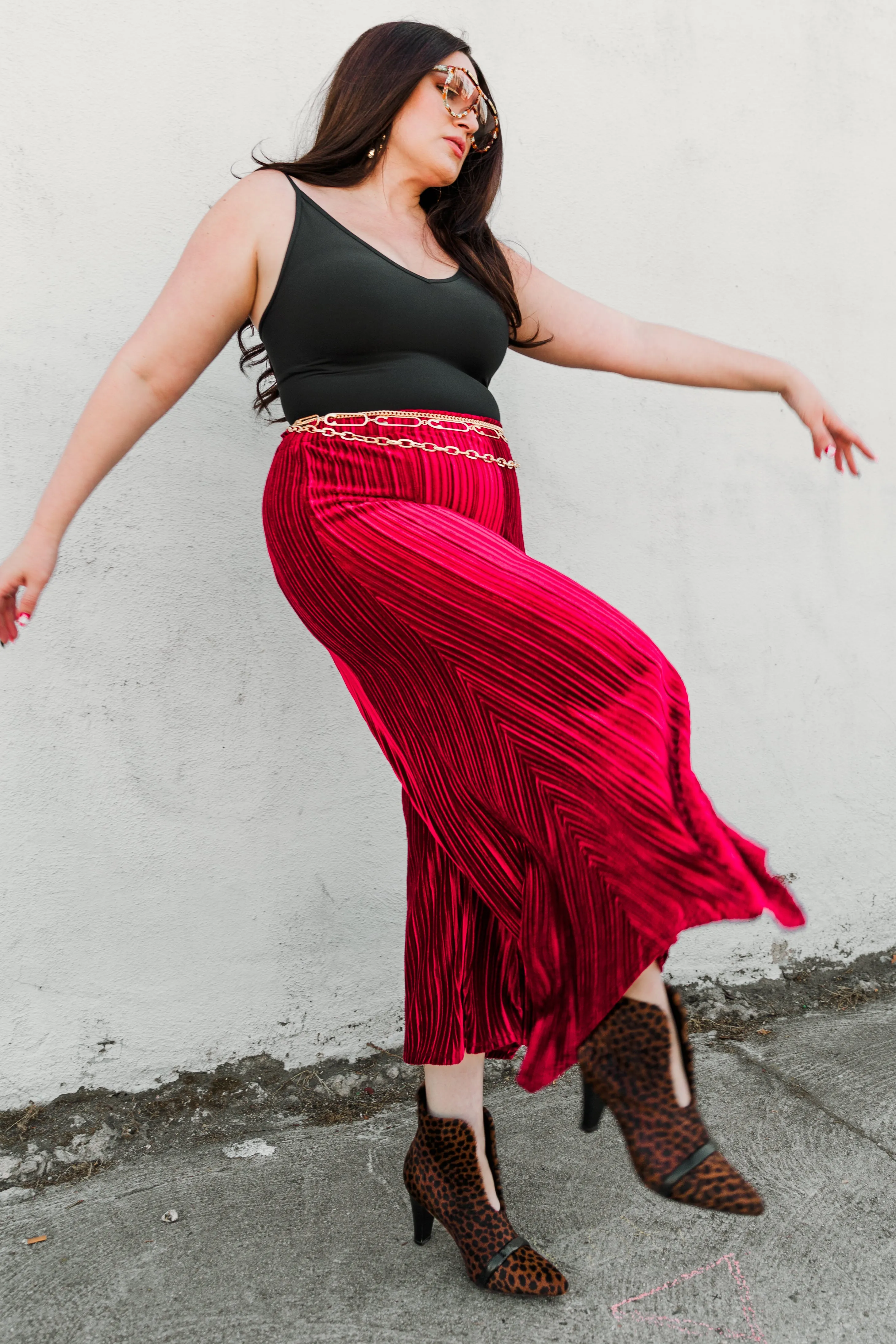 Slink Pants “Oxblood Velvet"
