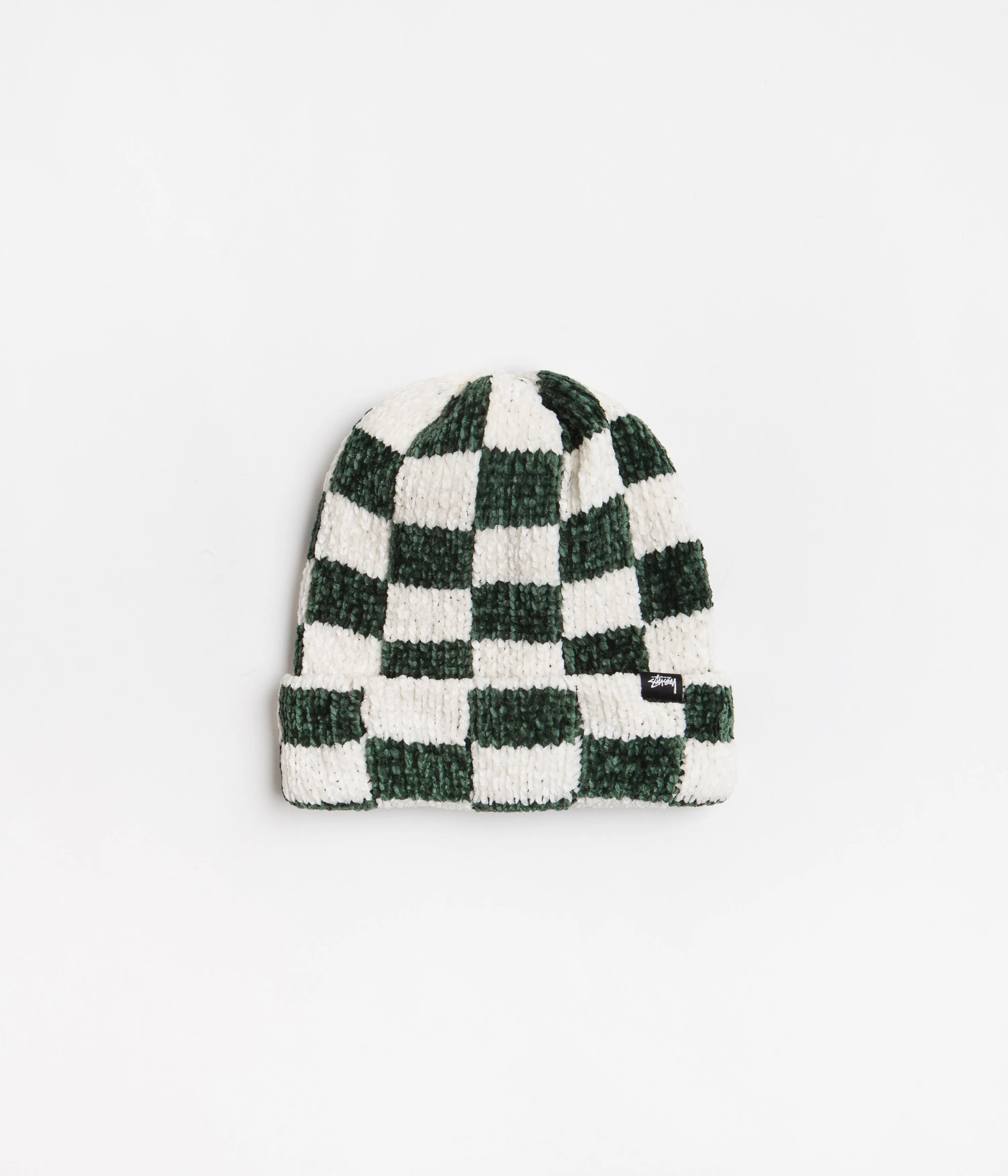 Stussy Crochet Checkered Beanie - Green