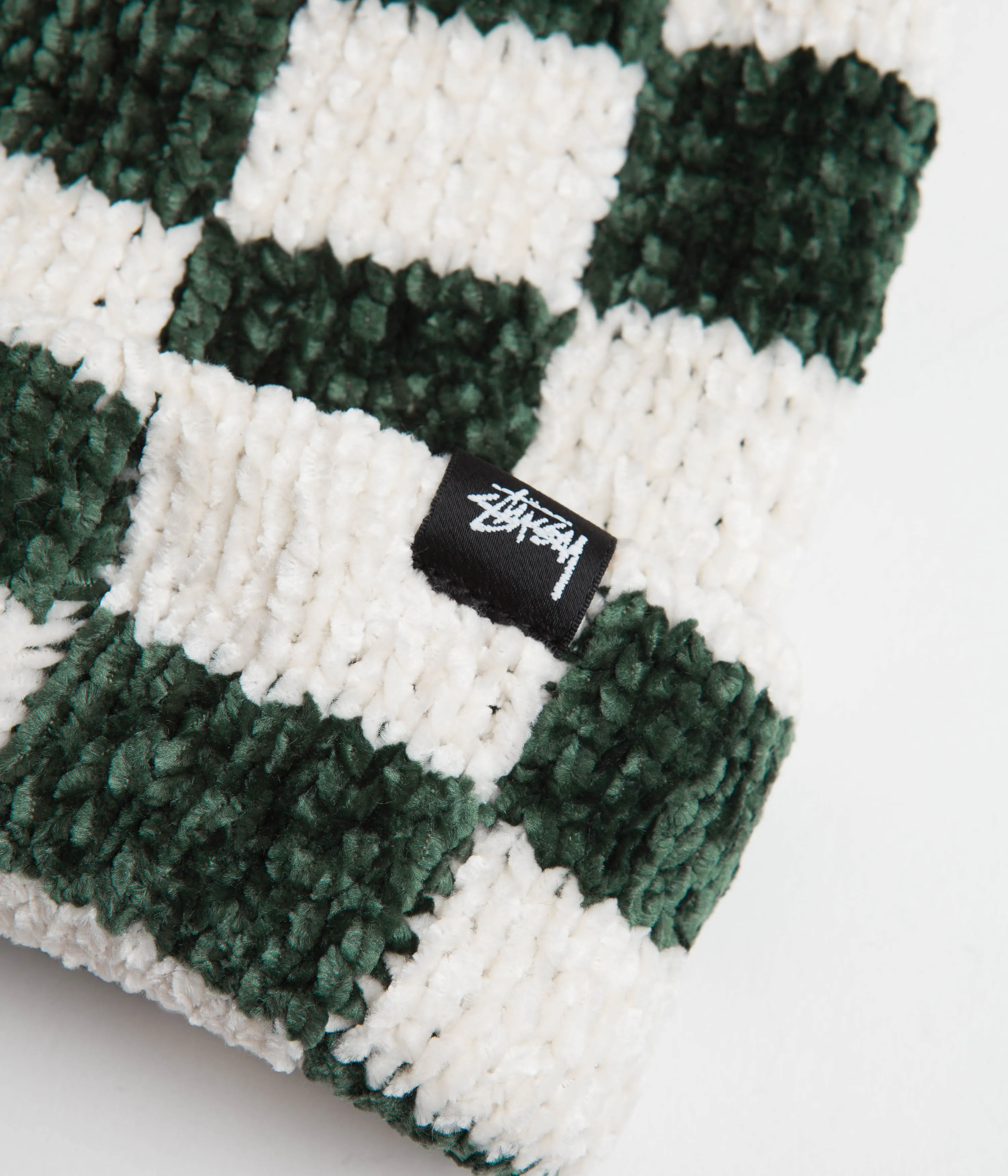 Stussy Crochet Checkered Beanie - Green