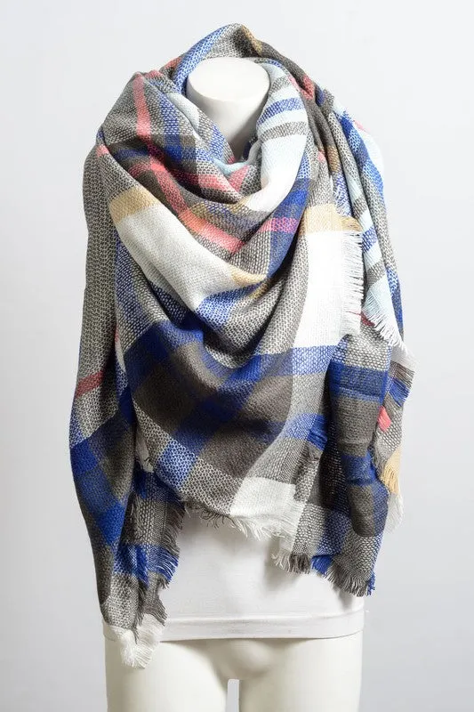 Stylish Plaid Blanket Scarf