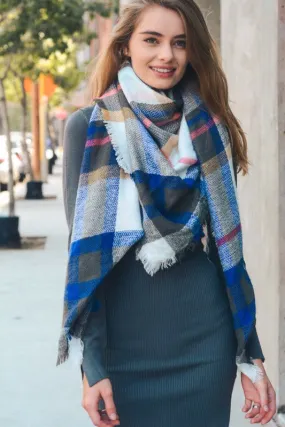 Stylish Plaid Blanket Scarf