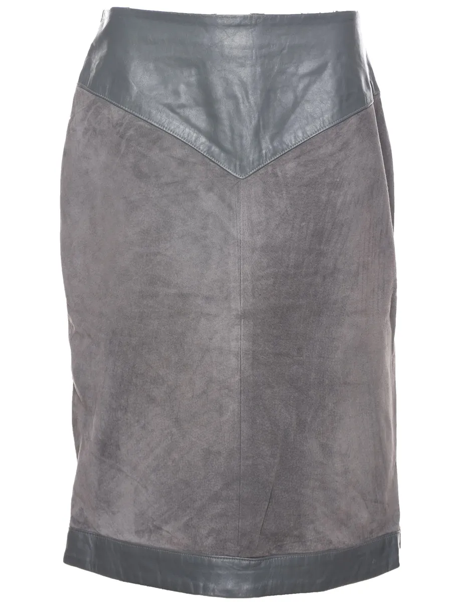 Suede Pencil Skirt - L