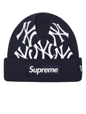 Supreme x New Era NY Yankees Box Logo Beanie Navy