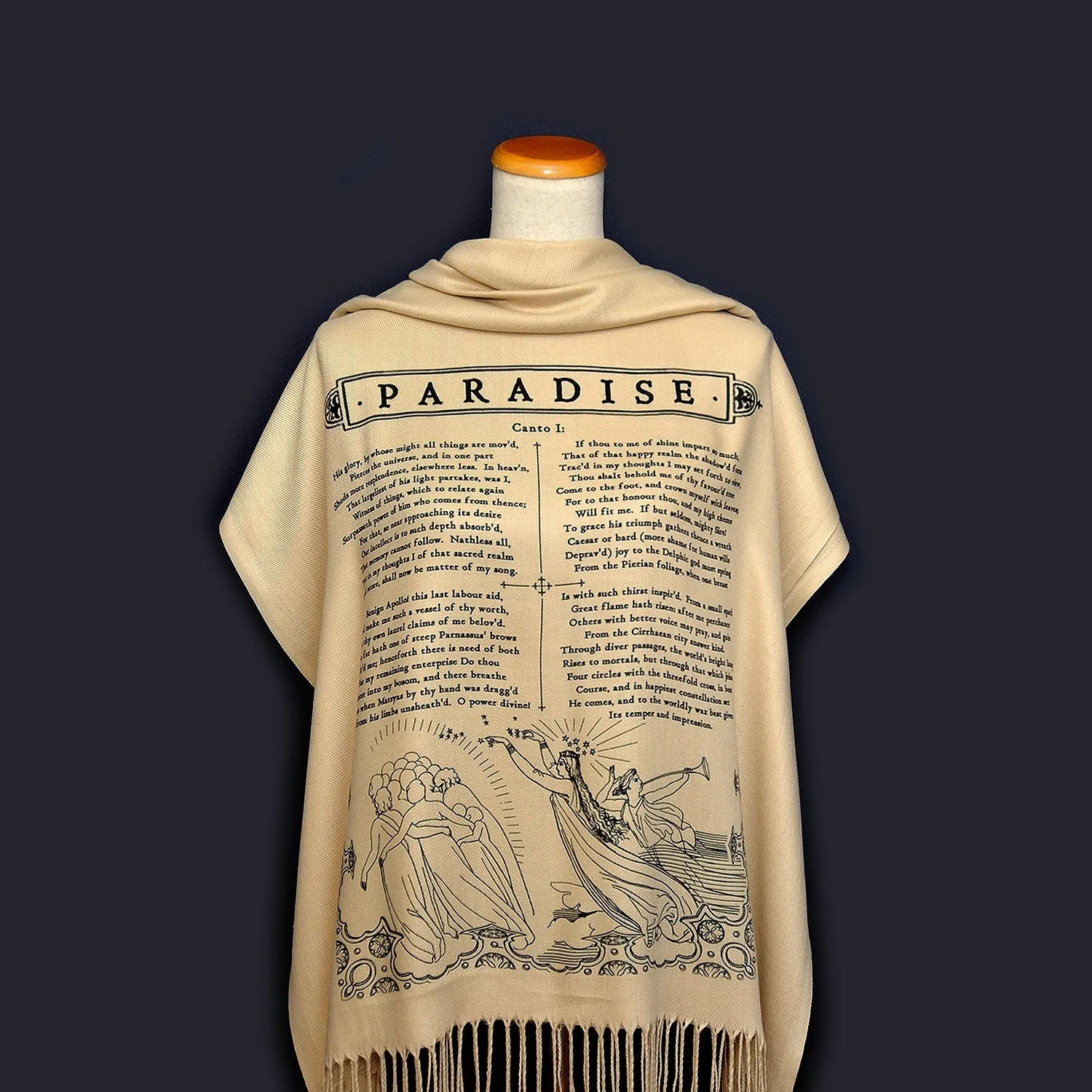 The Divine Comedy by Dante Alighieri Scarf ,Bookish Gift, Literary Gift, Book Lover Scarf, Librarian gift.
