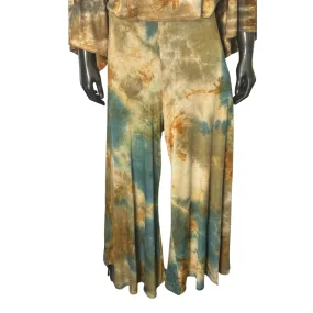 Tillie Tie Dye Loose Gaucho Pants - Saguaro
