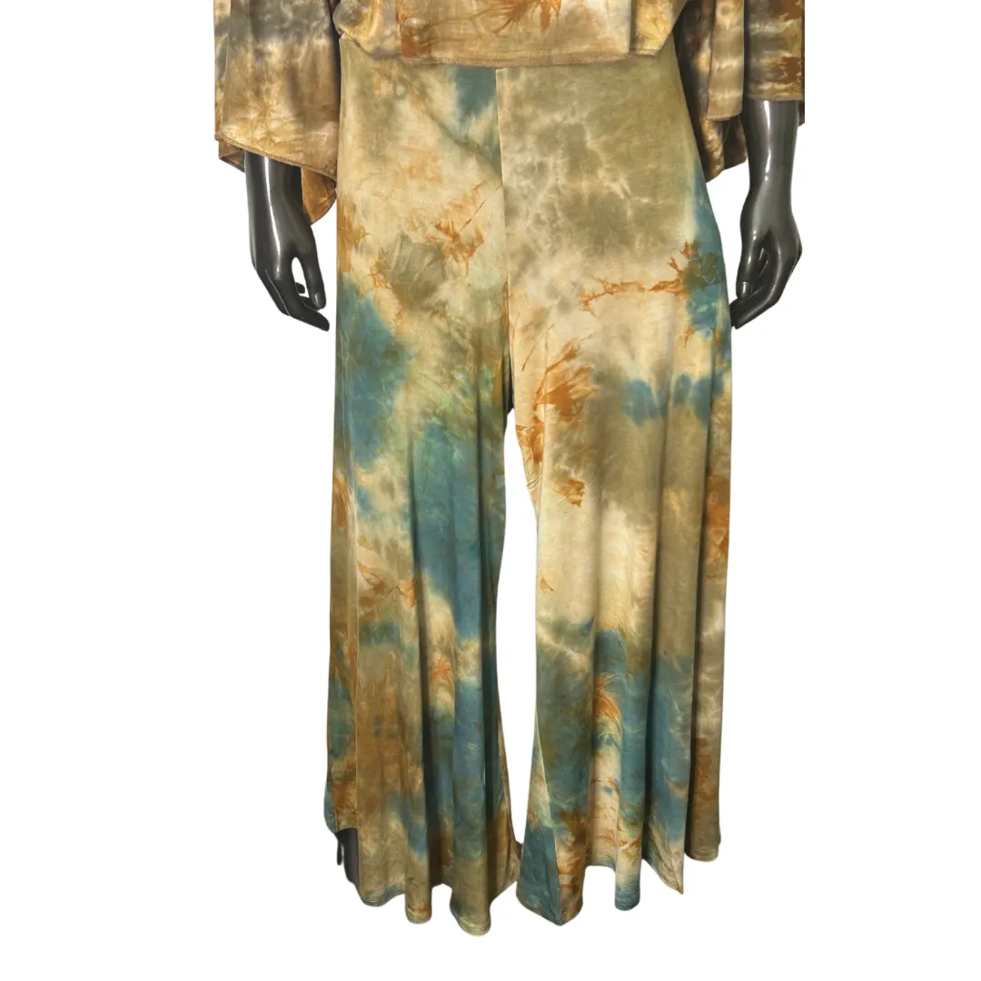 Tillie Tie Dye Loose Gaucho Pants - Saguaro