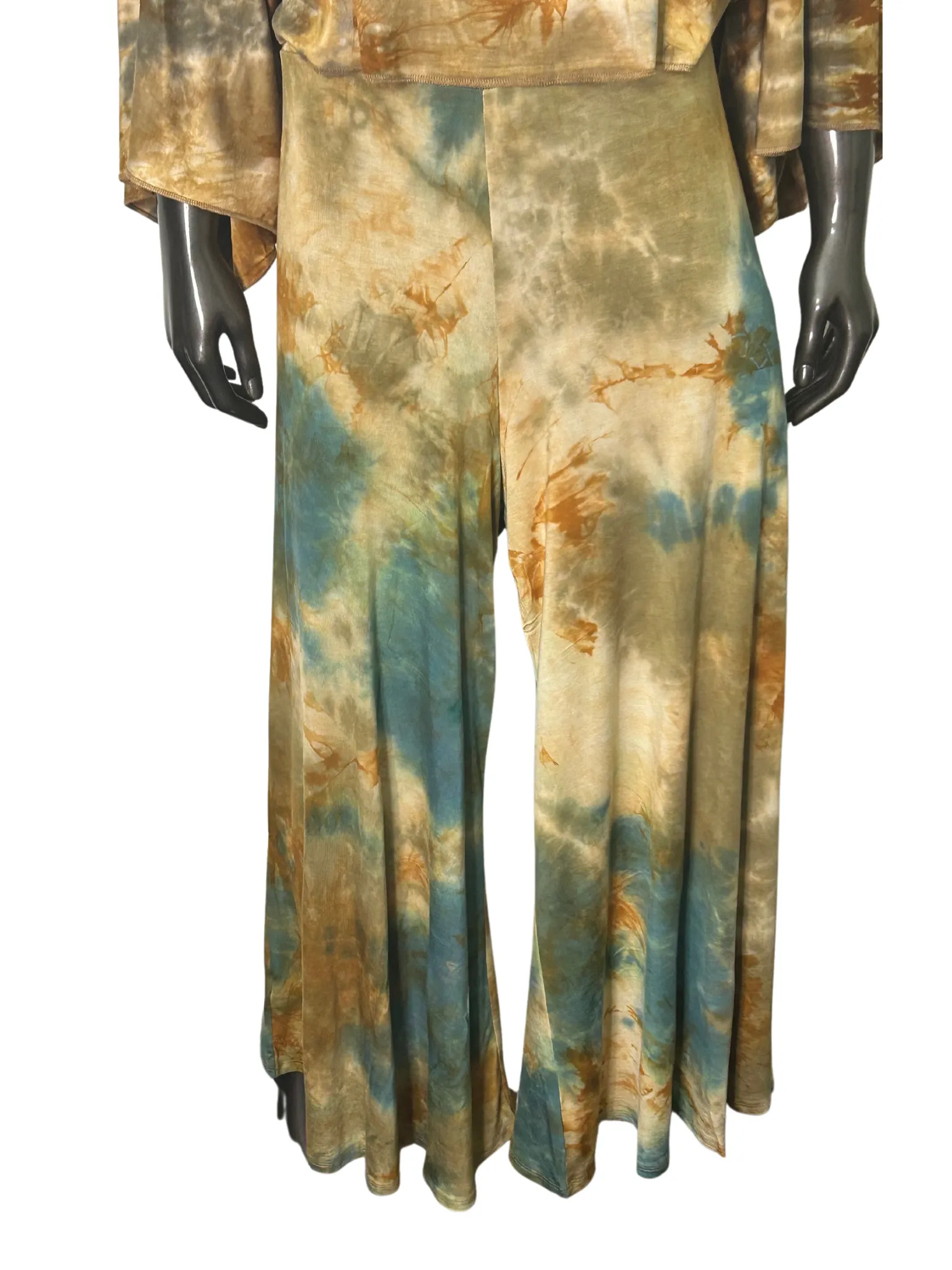 Tillie Tie Dye Loose Gaucho Pants - Saguaro
