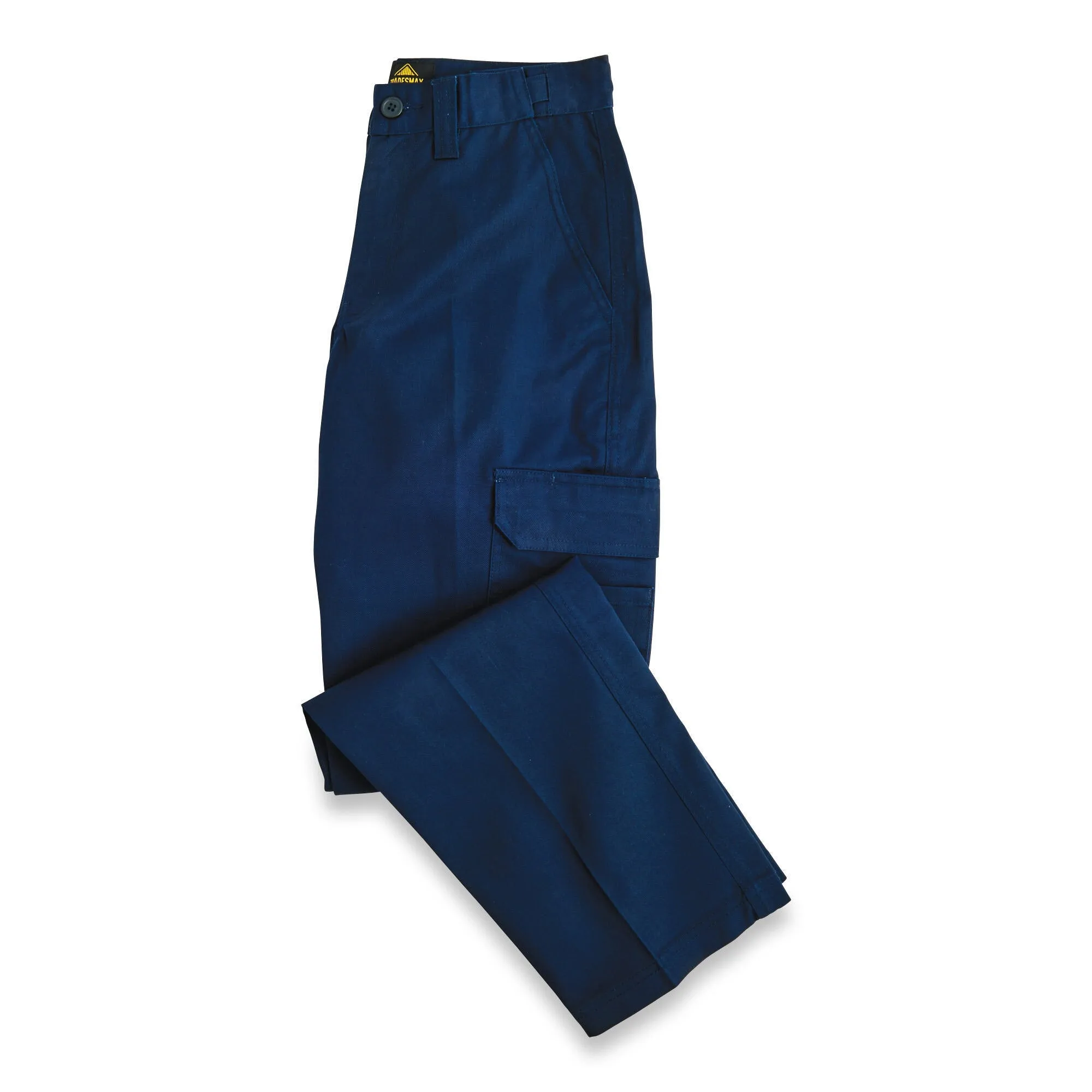 Tradesmax Pro Men's Cargo Workpant with Button Closure and Belt Loops, Navy