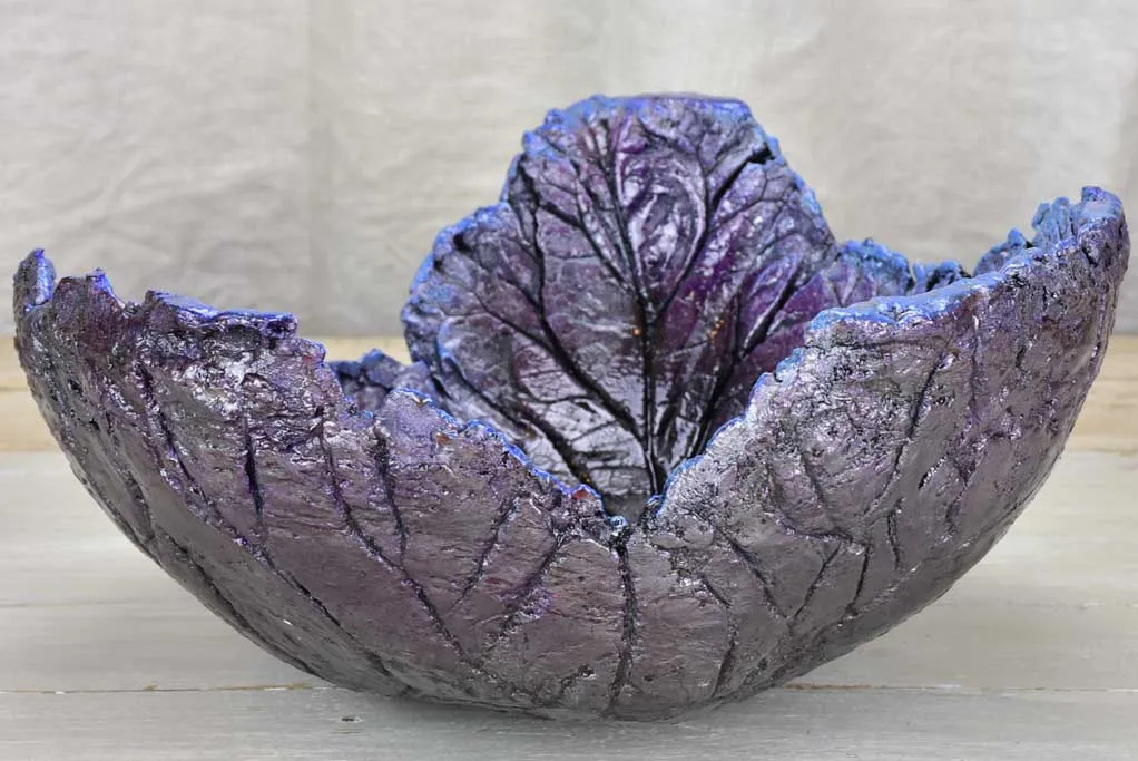 Very large artisan made leaf bowl