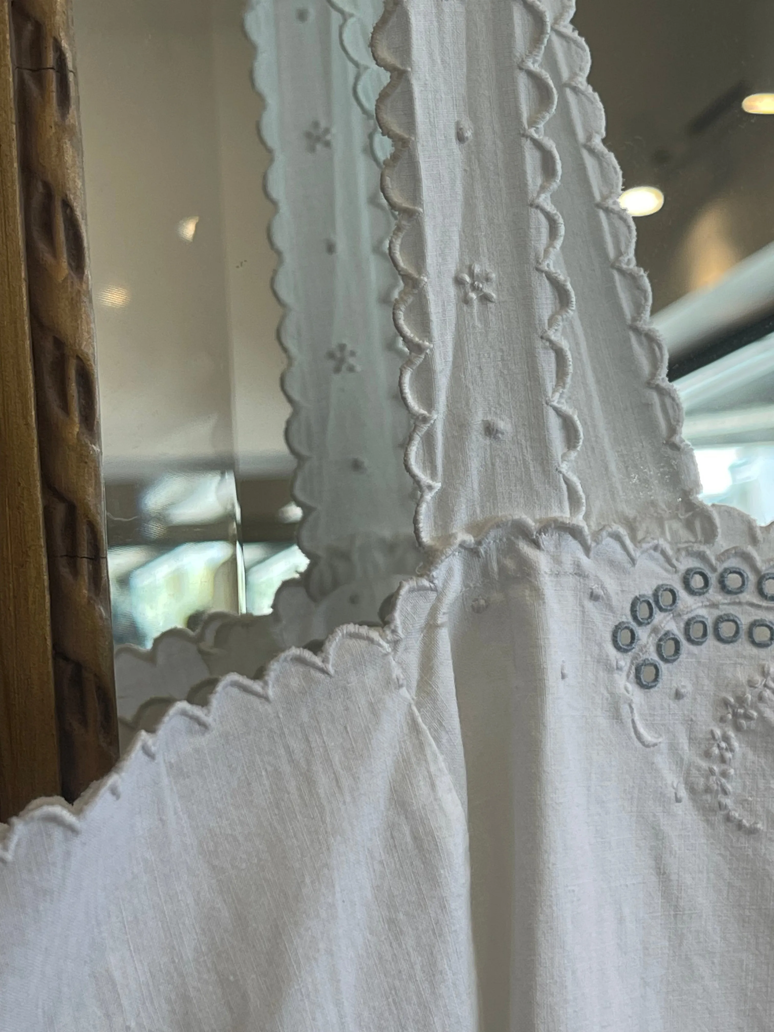 Vintage French Linen Slip - Forget - me - Not
