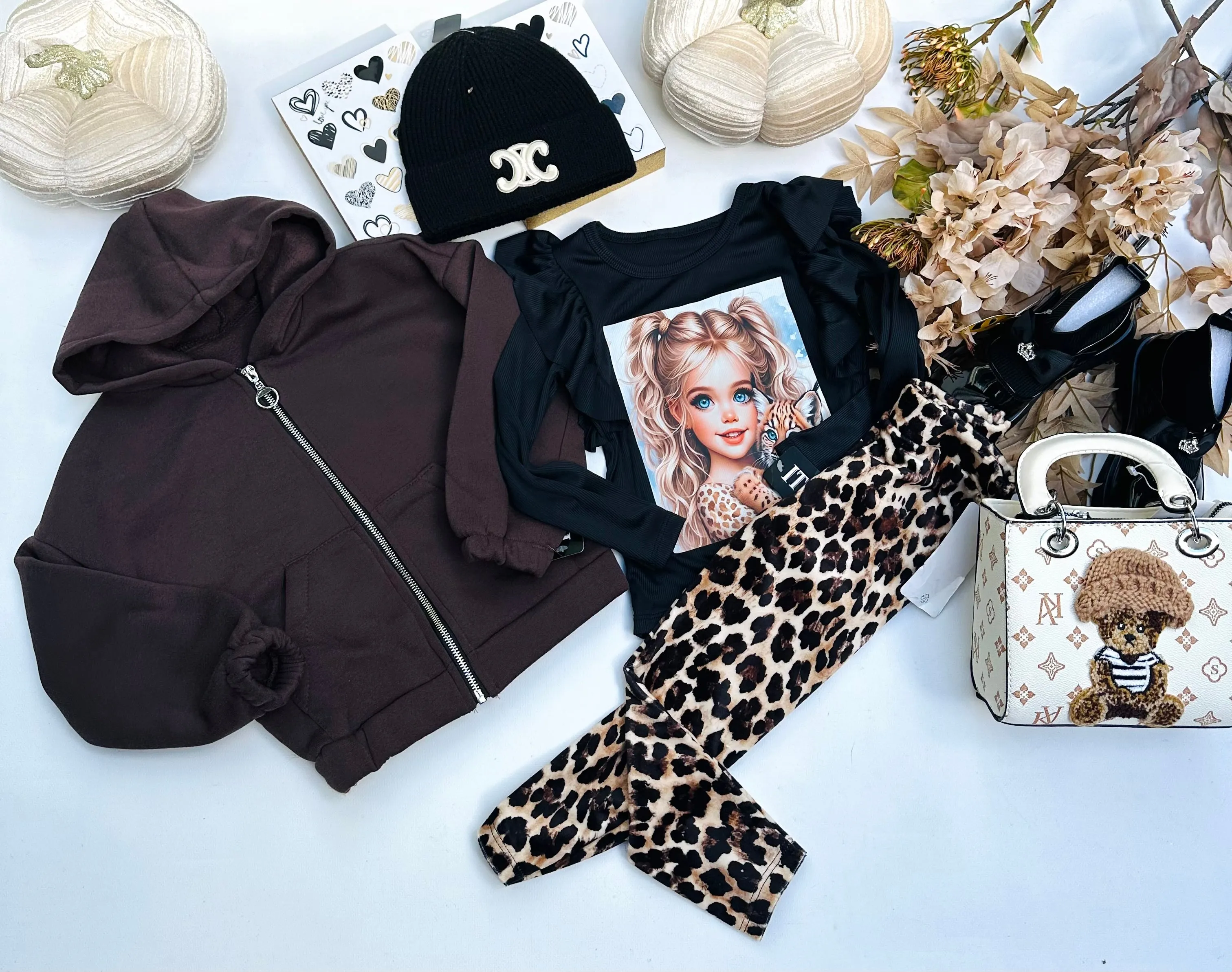 Wild print velvet leggings