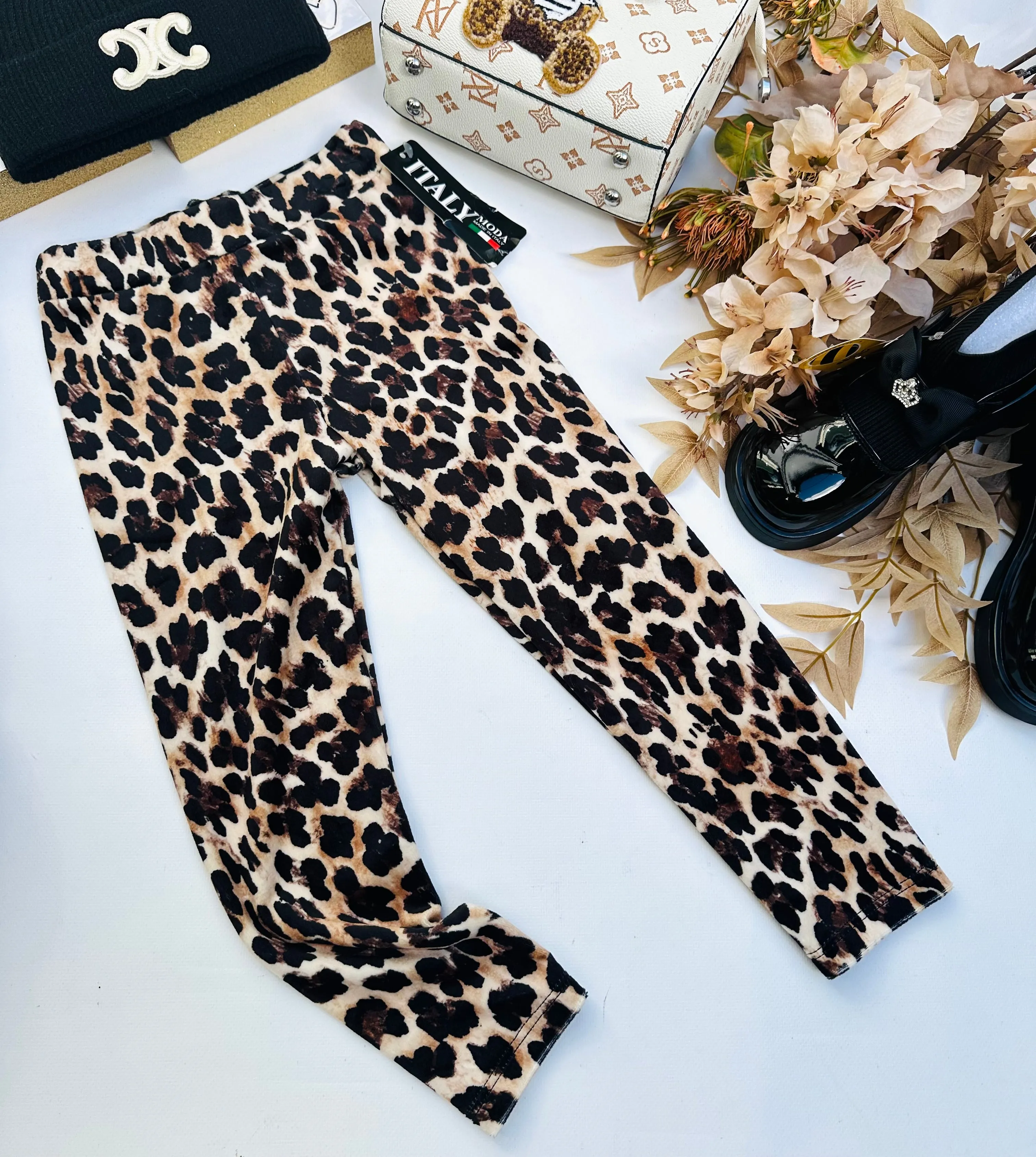 Wild print velvet leggings