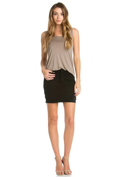 Women Denim Mini Pencil Skirt