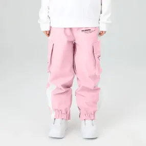 Women Reflective Ski Cargo Jogger Pants With Logo Print Pocket